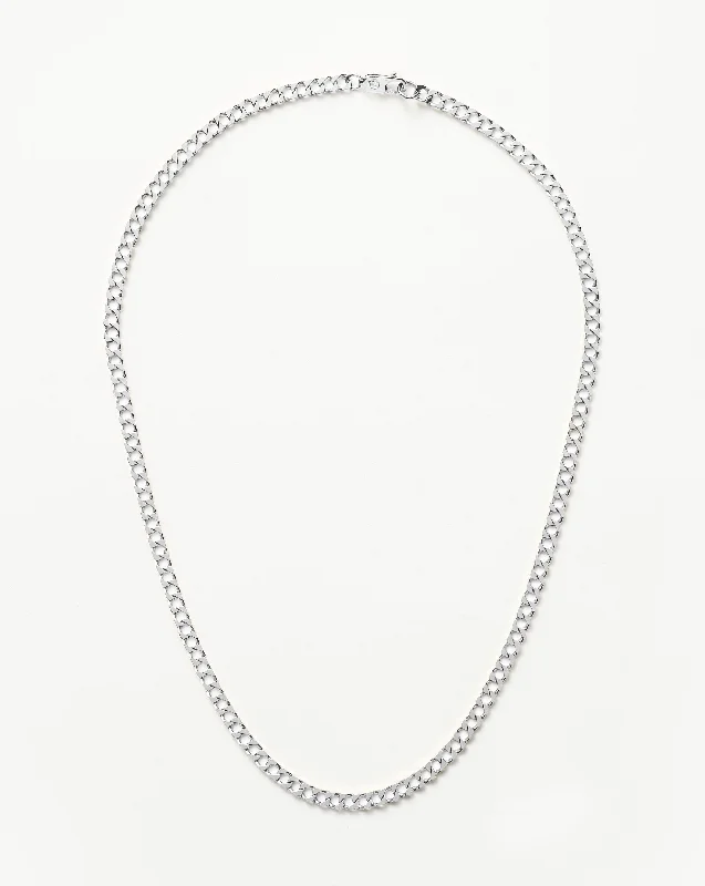 oval pendant necklace for women -Lucy Williams Flat Curb Chain Necklace