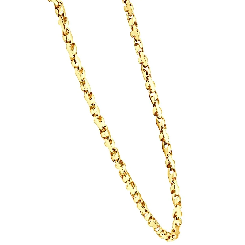 simple necklace for special occasions -Men's (59g) Solid 14K Yellow Gold 5mm Flexible Link 22 " Necklace