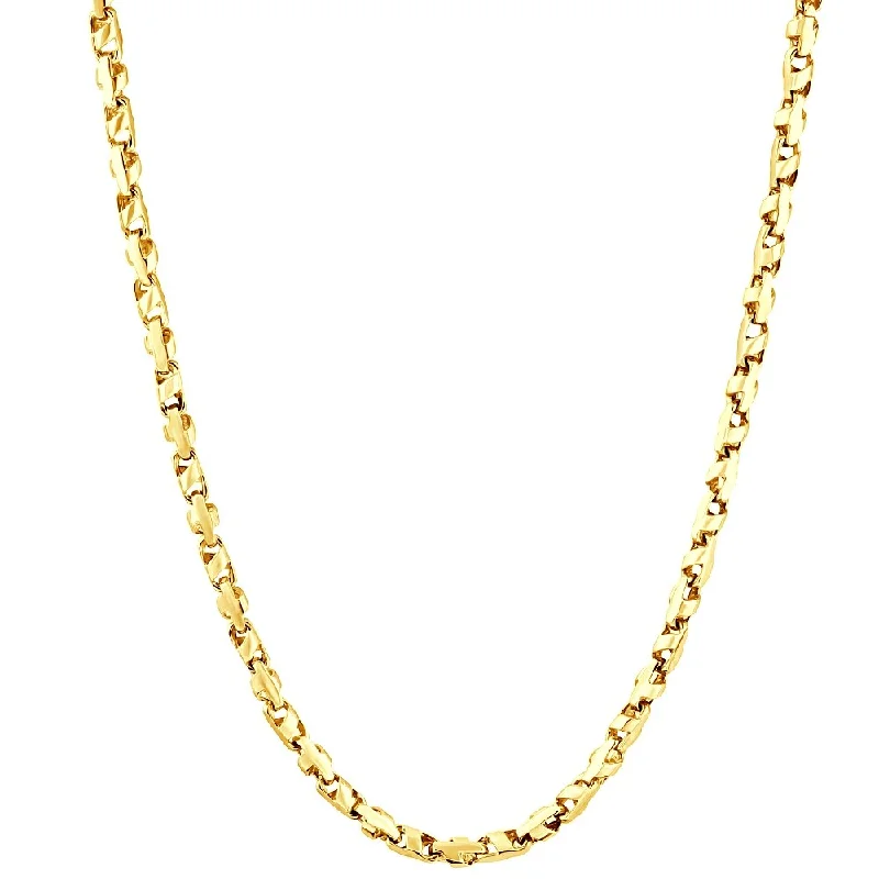 double chain necklace for men -Men's 69 gram Marine Link 18K Yellow Gold 5mm Flexible Link 22 " Necklace