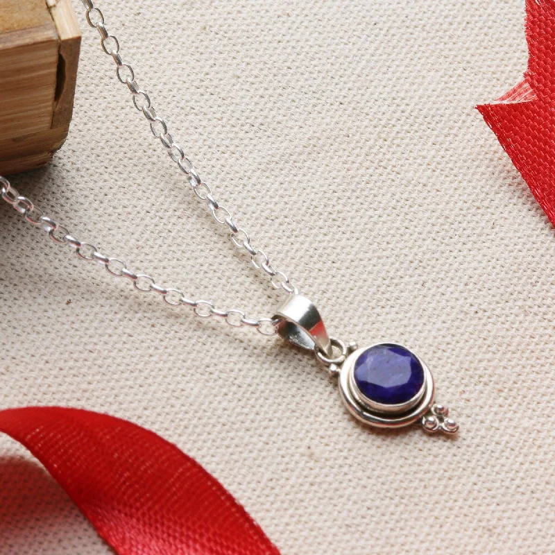 personalized pendant necklace for moms -Novica Handmade Air Bubble In Blue Sapphire Pendant Necklace