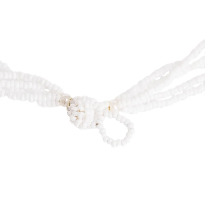 cute necklace for teenage girls -Novica Handmade Flower Festival In White Beaded Necklace