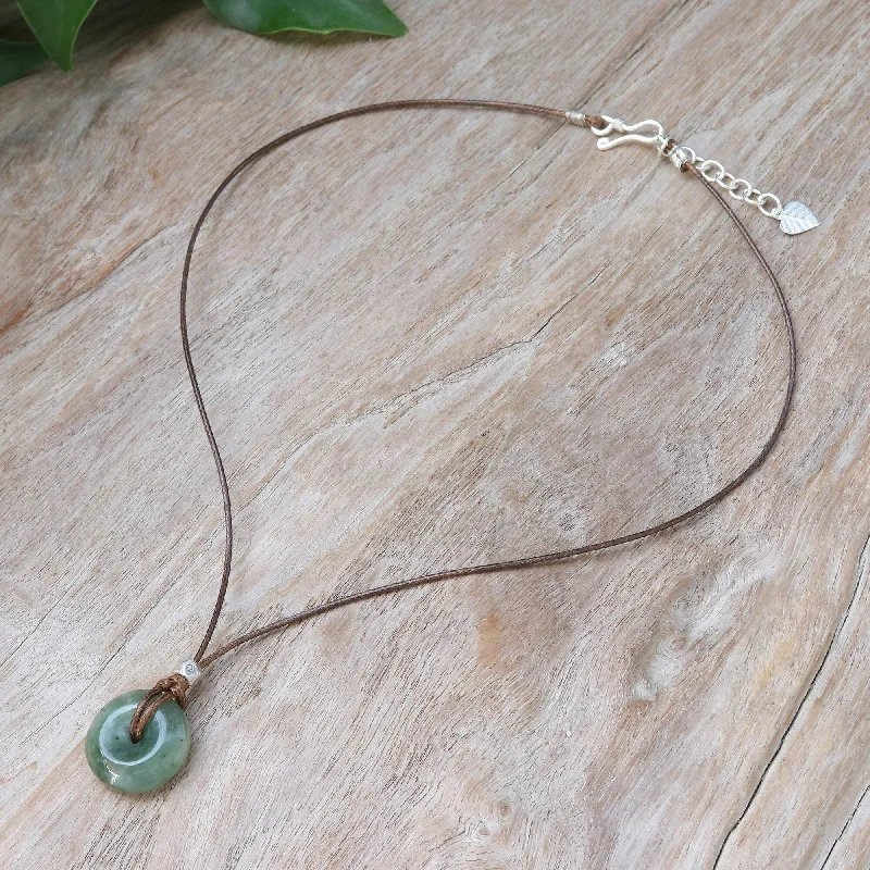 moon pendant necklace for women -Novica Handmade Noble Core Jade Pendant Necklace