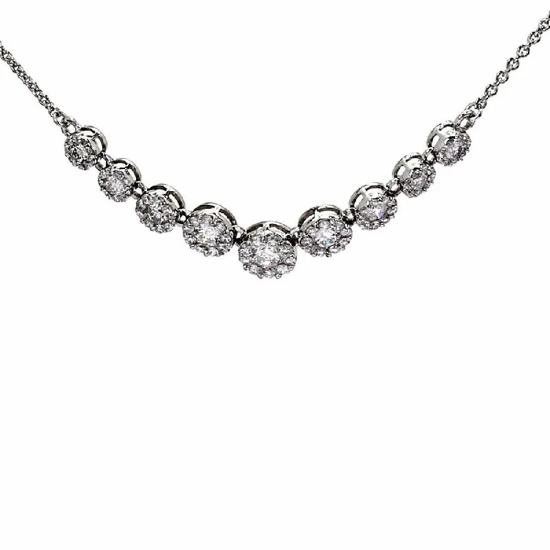 infinity symbol necklace for couples -Pompeii3 10k White Gold 1 ct TDW Diamond Necklace Movable Halo Pendant With Lobster Clasp