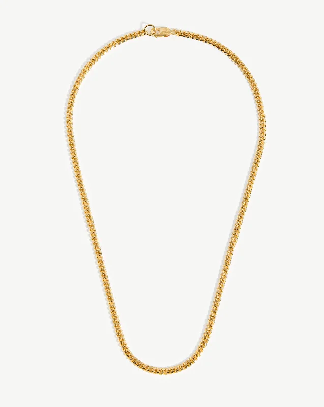 luxury necklace for special occasions -Mens Round Curb Chain Necklace