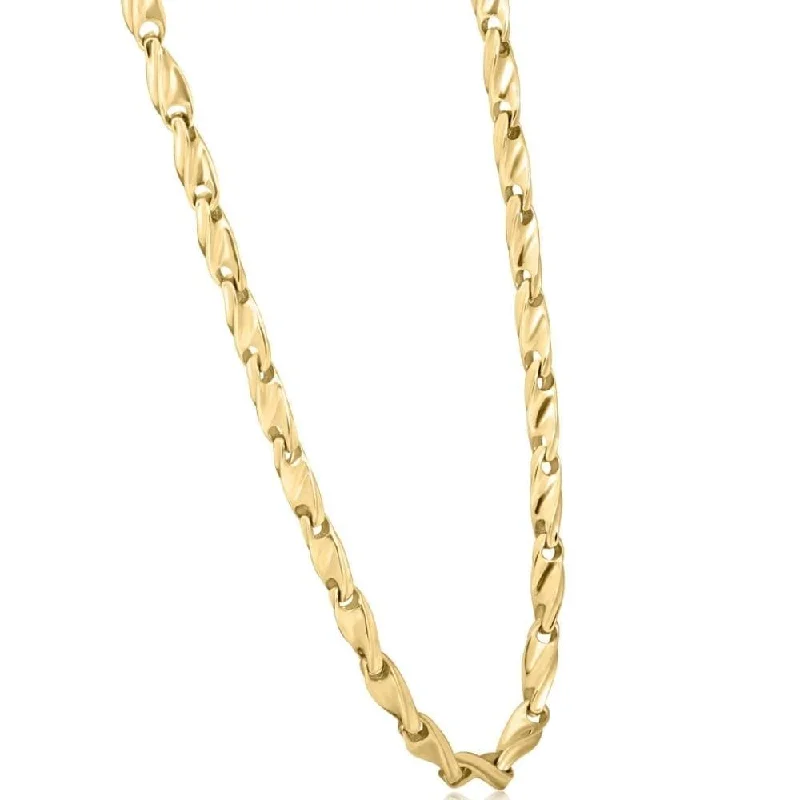 unique necklace for men -Solid 14k Yellow Gold Men's 22" Chain Necklace 49 Grams 4mm Thick