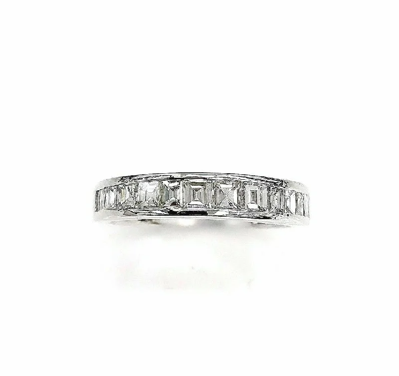 Personalized women’s wedding rings-1.30 Carats t.w. Carre Baguette Diamond Ring 14K Gold F VS SI1 Diamonds Platinum