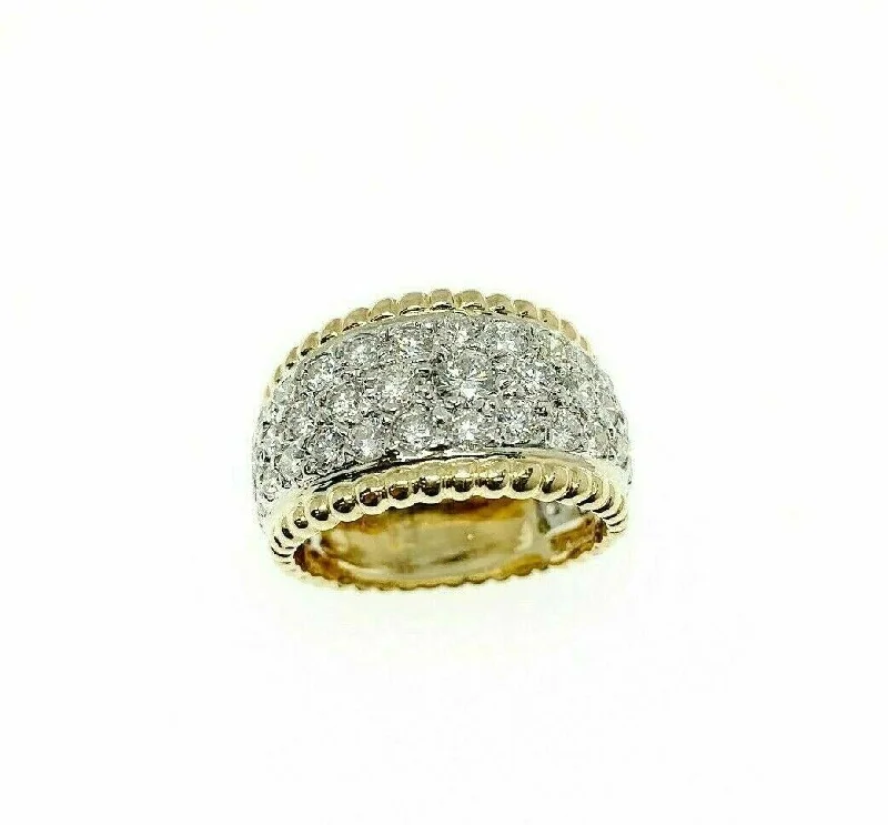 Custom wedding bands for men-1.85 Carats Diamond Pave Anniversary/Celebration Band 18K Gold G VS Diamonds