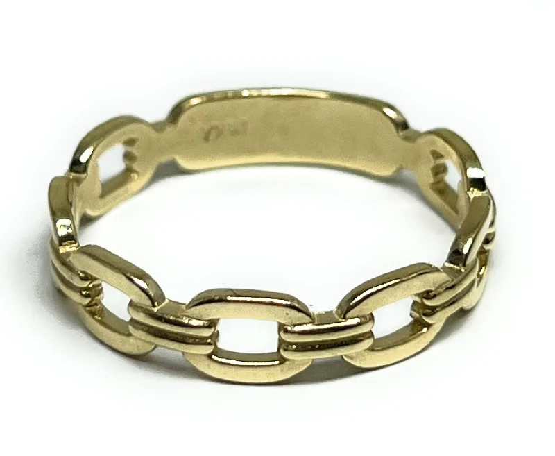 Gold wedding rings for men-10k Solid Gold Yellow MARINER LINK Ring