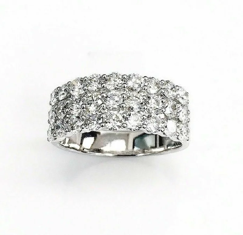 Fashion rings with diamonds for women-2.35 Carats t.w. Diamond Anniversary/Wedding Ring 18K Gold New 5 Rows ofDiamonds