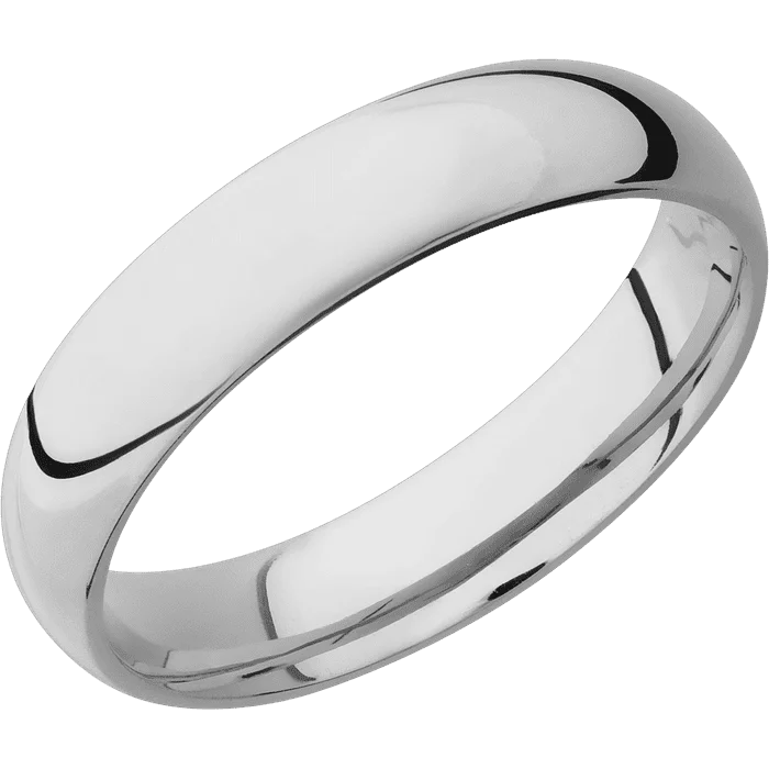 Men’s rings with diamonds for special occasions-5mm wide Domed Titanium Ring with Polish Finish