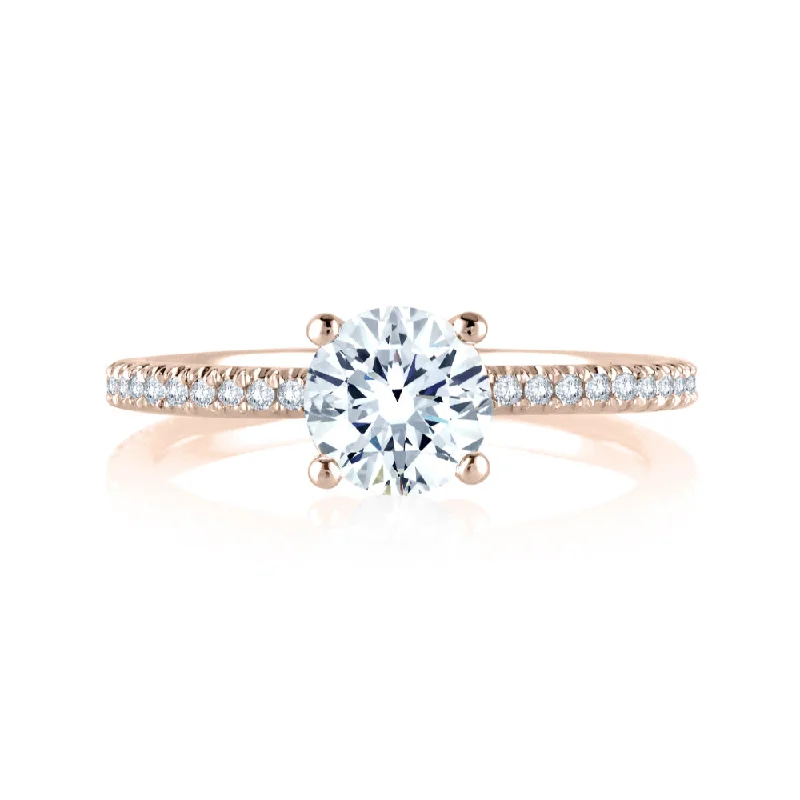 Adjustable engagement rings for women-A. JAFFE Classic Micro Pave Engagement Ring