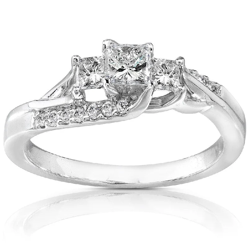 Vintage engagement rings for sale-Annello 14k White Gold 1/2ct TDW Diamond Engagement Ring