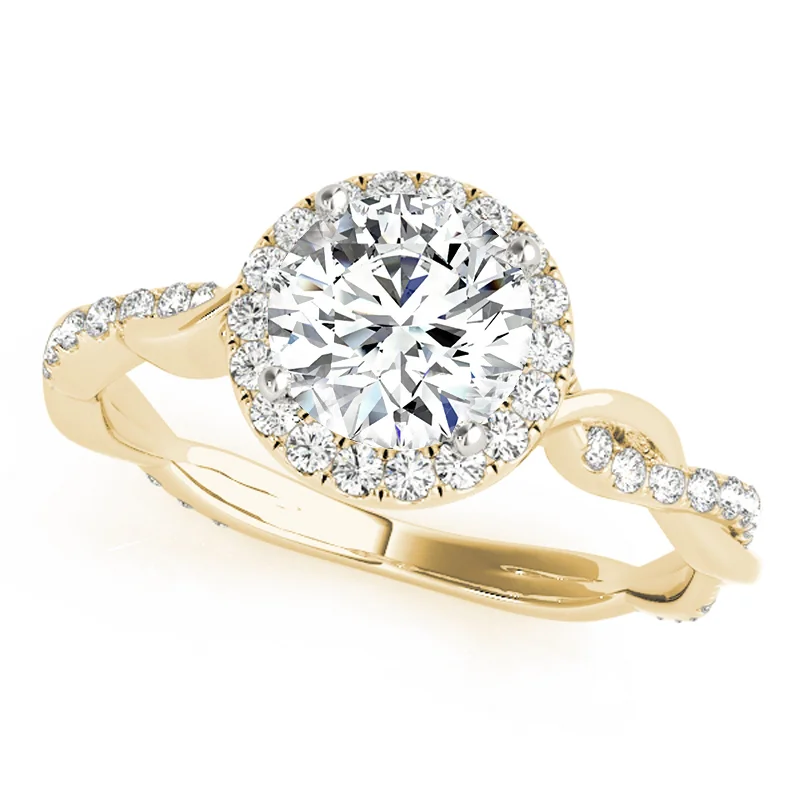 Women’s sterling silver engagement rings-Auriya 14k-Yellow Gold Lab Grown Round Diamond Halo Engagement Ring 0.50 to 5.00 ct. tw. (F-G VS)