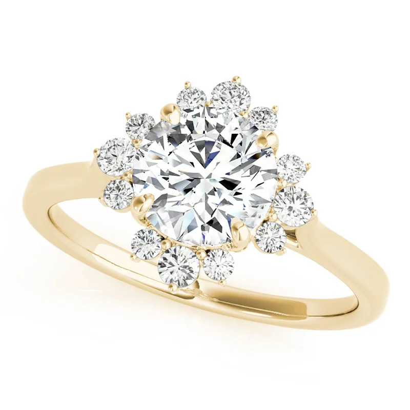 Unique men’s rings with gemstones-Auriya 14k Yellow Gold Lab Grown Round Diamond Halo Engagement Ring 0.50 to 5.00 ct. tw. (F-G VS)