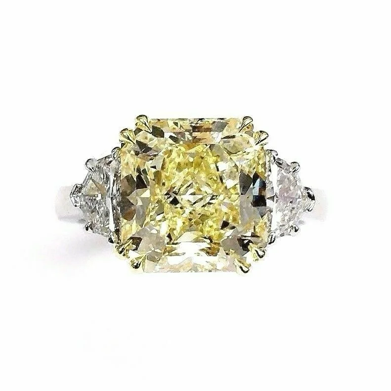 Custom diamond rings for women’s gifts-Blissful 5.82 Carats t.w. Diamond Wedding Ring 5.07 Carats Fancy Yellow GIA VVS2