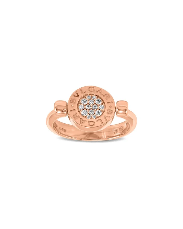 Gold wedding rings for men-Bulgari 18K Rose Gold 0.05 ct. tw. Diamond Ring