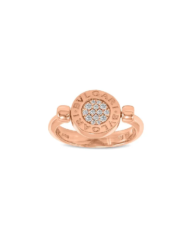 Birthstone rings for women-Bulgari 18K Rose Gold 0.05 ct. tw. Diamond Ring