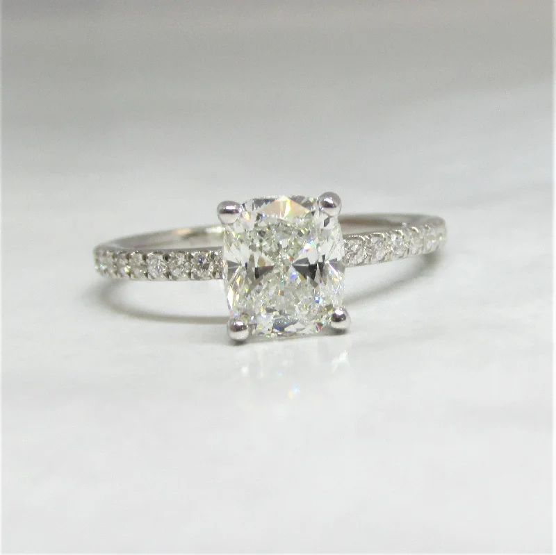 Birthstone rings for women-Cushion Lab Grown Diamond Engagement Ring 2.65 CTW