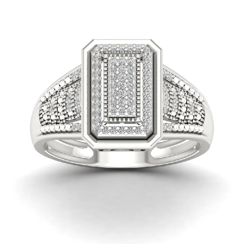 Personalized custom rings for couples-De Couer 1/5ct TDW Diamond Cluster Ring - White