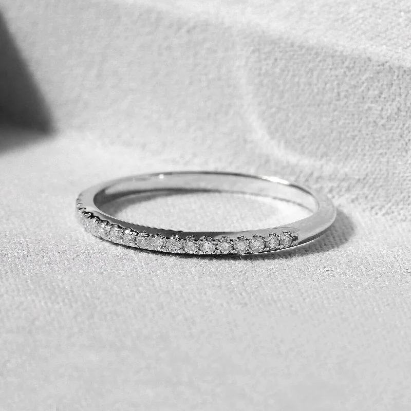 Classic diamond rings for women-De Couer 10k White Gold 1/4ct TDW Wedding Band