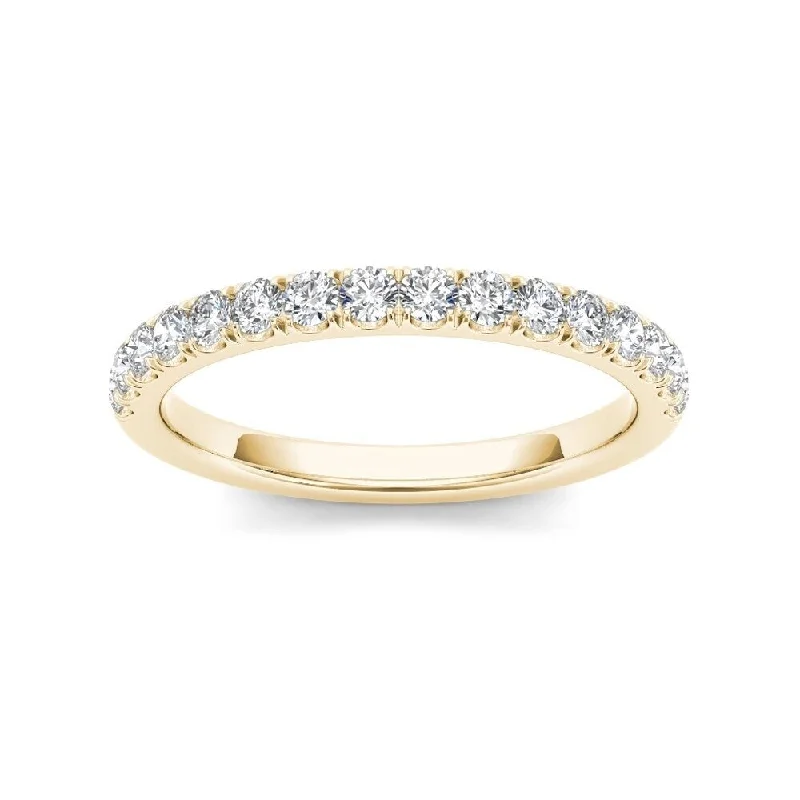 Designer engagement rings for women-De Couer 10k Yellow Gold 1/3ct TDW Diamond Wedding Band