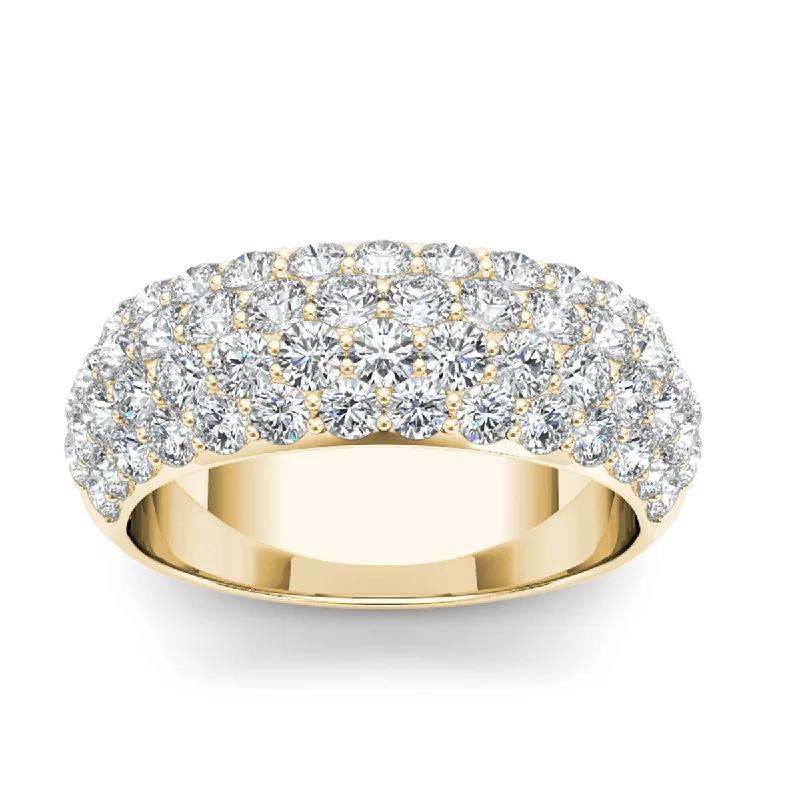 Elegant diamond rings for women-De Couer IGI Certified 14k Yellow Gold 2ct TDW Diamond Wedding Band