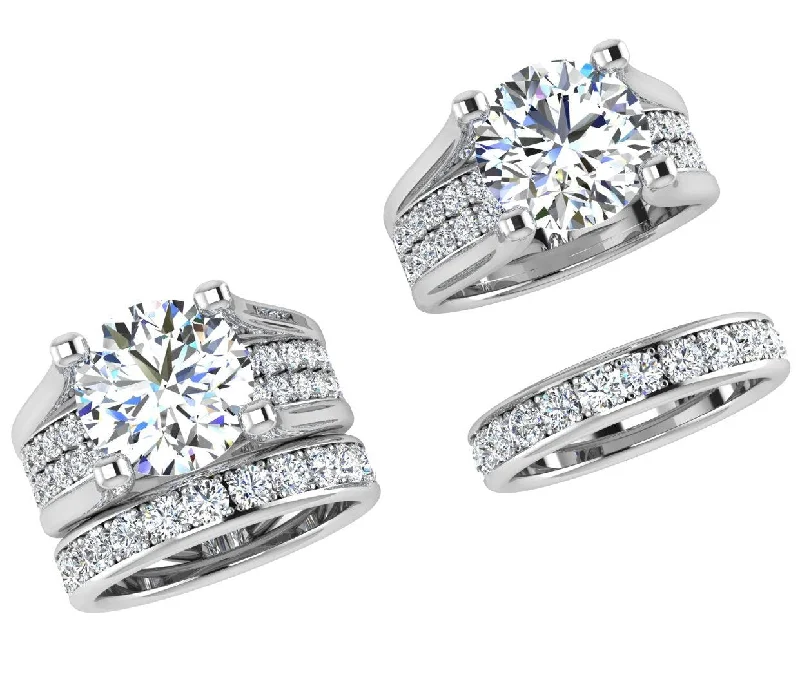 Personalized women’s wedding rings-Diamond Bridal Set 2.85 ct.t.w.