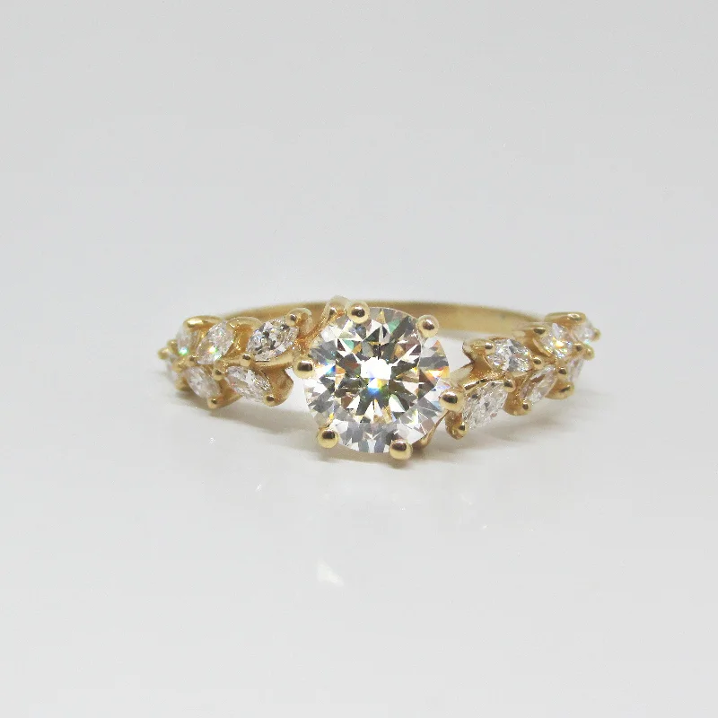 Gold wedding rings for men-Floral Inspired Lab-Grown Diamond Engagement Ring