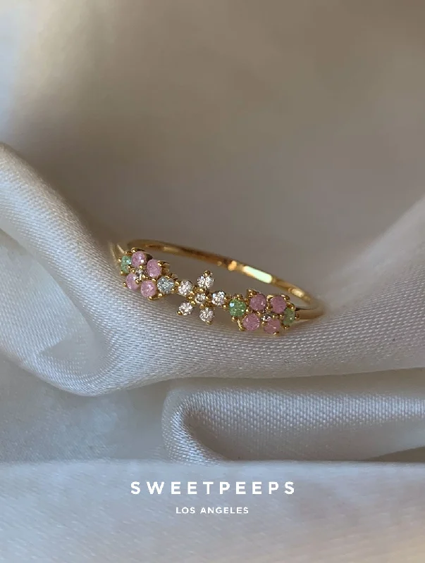 Unique engagement rings for women-Harlow Pastel Petals Ring