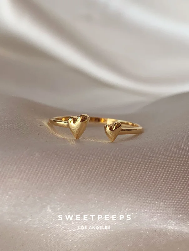 Women’s gold rings with diamonds-Heart Meets Love Ring