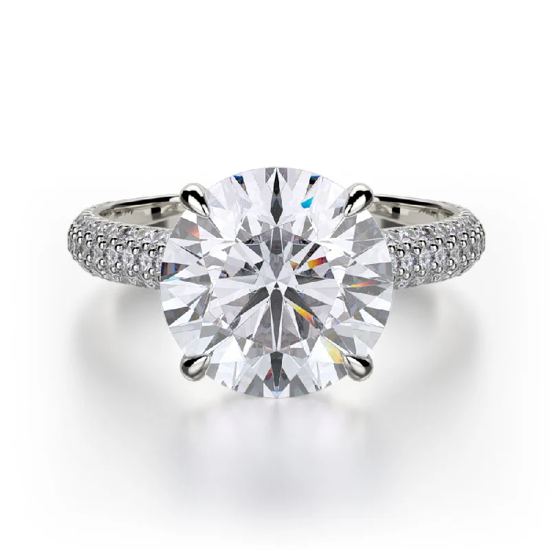 Fashion rings with diamonds for women-Michael M Crown Engagement Ring