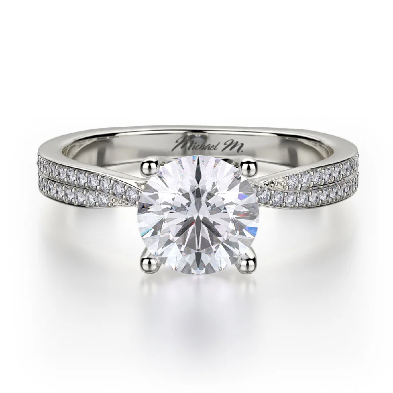 Silver rings with diamonds for women-Michael M Love Engagement Ring