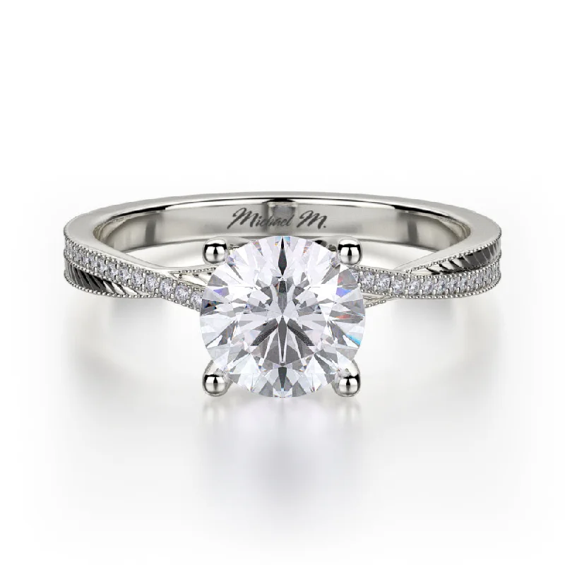 Simple diamond wedding bands for men-Michael M Monaco Engagement Ring