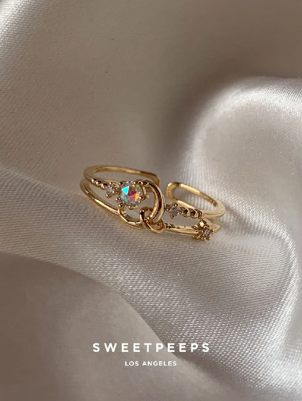 Unique wedding bands with gemstones-Moon Catcher Ring