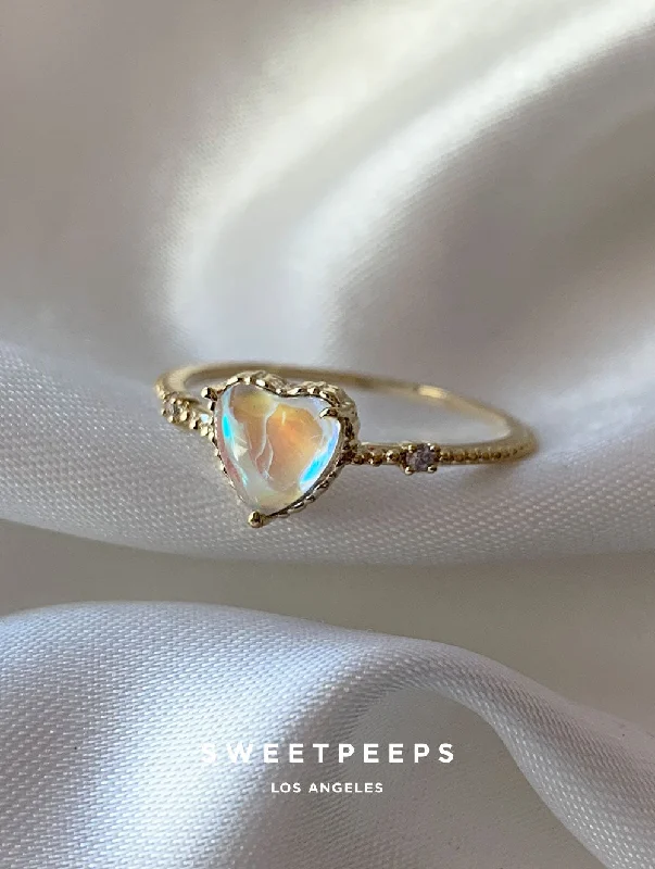 Personalized custom rings for couples-Outer Worlds Heart Ring