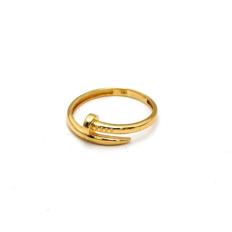 Luxury wedding bands for couples-Real Gold GZCR Nail Plain Ring 0851/3 (SIZE 9) R2388