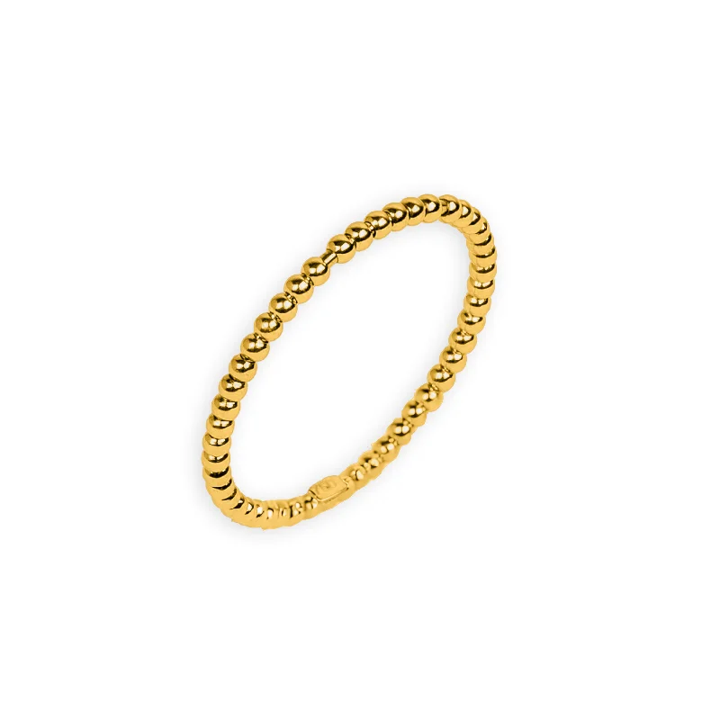 Women’s gold rings with diamonds-Real Gold Plain Beads 1.5 M.M Ring 4129 (Size 5) R2520