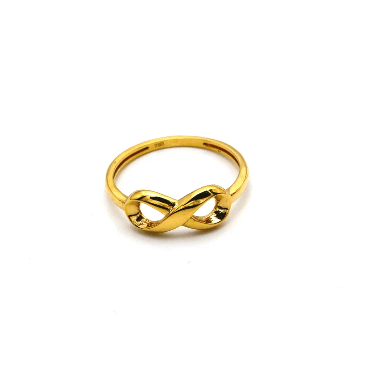 Simple men’s gold rings for casual wear-Real Gold Plain Infinity Ring 6242 (SIZE 5) R1718