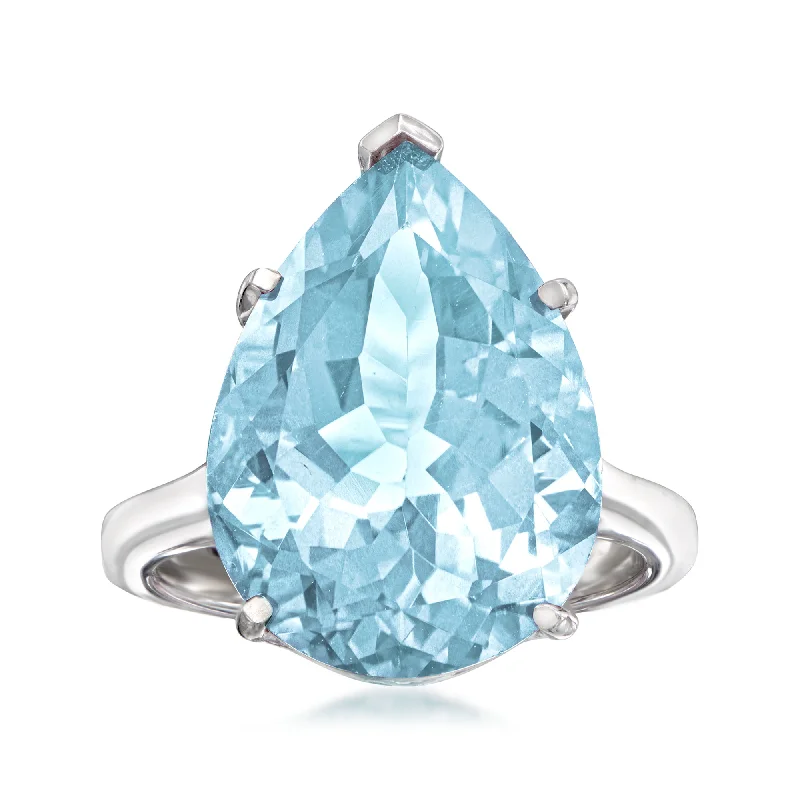 Simple gold rings for women-Ross-Simons Sky Blue Topaz Ring in Sterling Silver