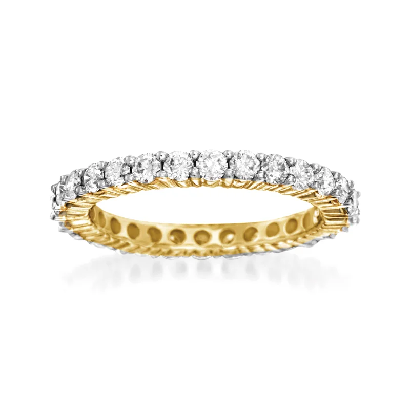 Personalized rings with initials-Ross-Simons Diamond Eternity Band in 14kt Yellow Gold