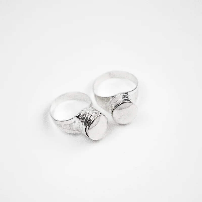 Custom promise rings with engraving-Demi Round Secret Ring