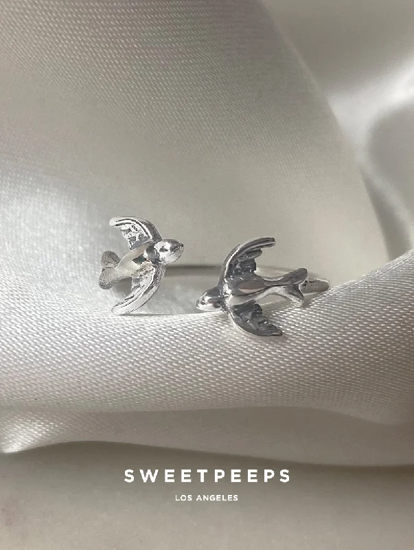 Women’s sterling silver engagement rings-Sterling Silver Sparrow Ring