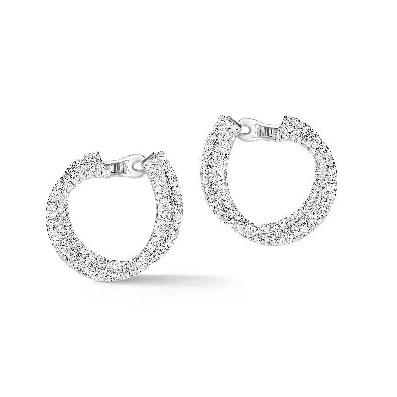 butterfly stud earrings for girls -Diamond Front-Facing Twist Hoop Earrings