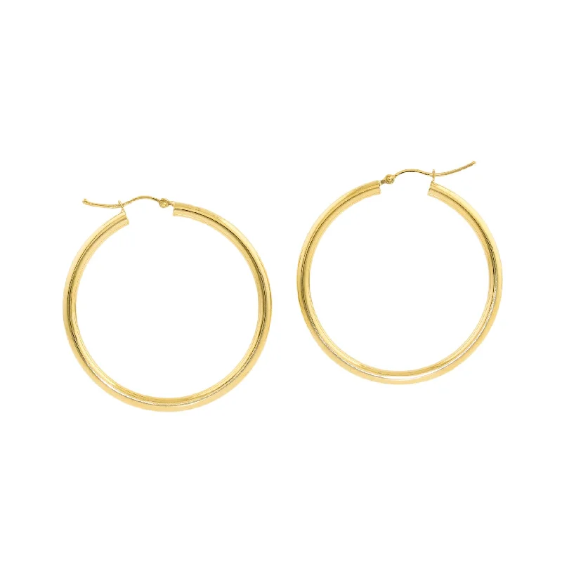 silver earrings for sensitive ears -14k Gold x 4mm Perfect Tube Hoop