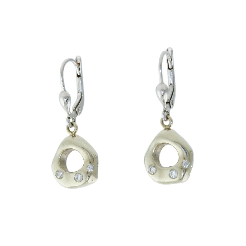 large hoop earrings for women -14k White Gold x Diamond Dangle Earrings