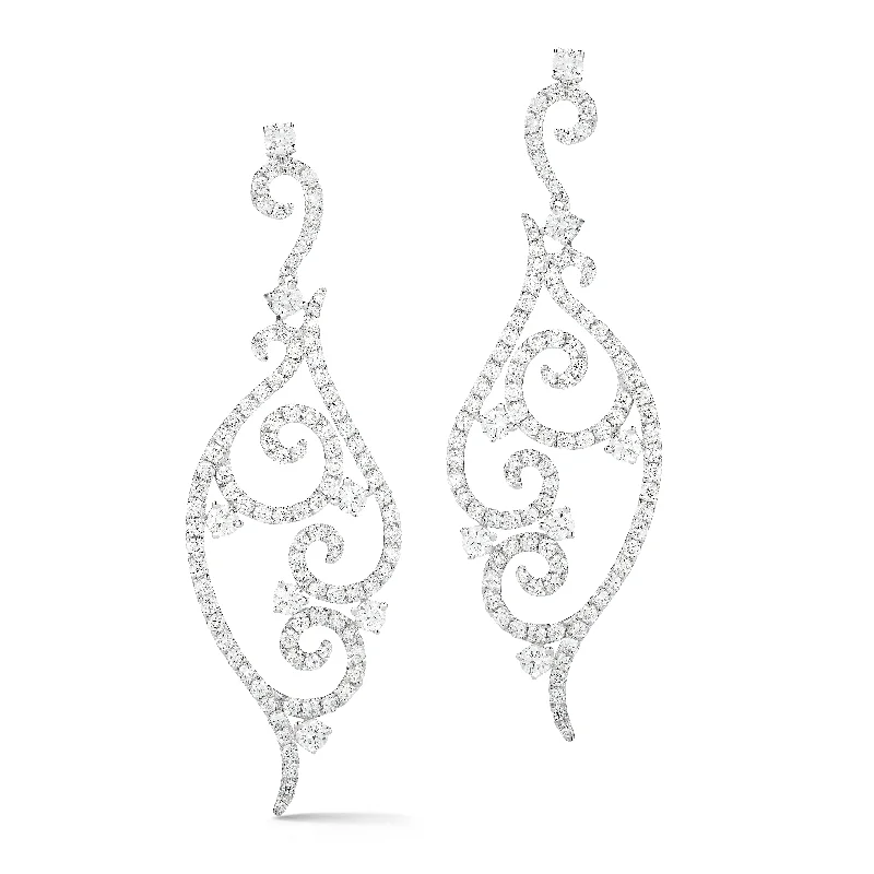 casual earrings for everyday wear -Diamond Swirl Earrings