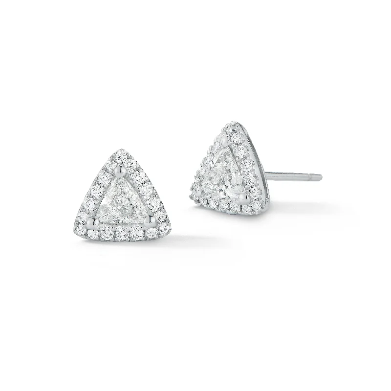 personalized name earrings for women -Triangle-shaped Diamond Earrings