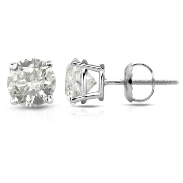 minimalist silver earrings for women -Auriya 1/2 to 1 1/2ctw Clarity-enhanced Round Diamond Stud Earrings Platinum