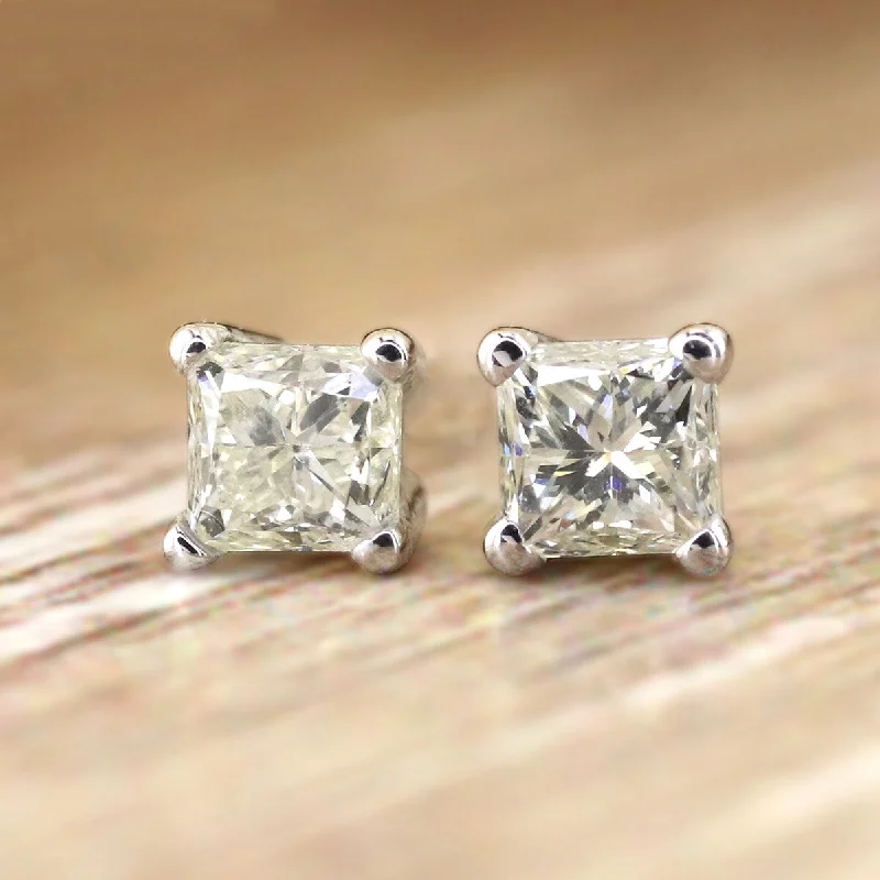 luxury earrings for formal events -Auriya 14k Gold 1/2ctw Princess-cut Diamond Stud Earrings (J-K, I2-I3)