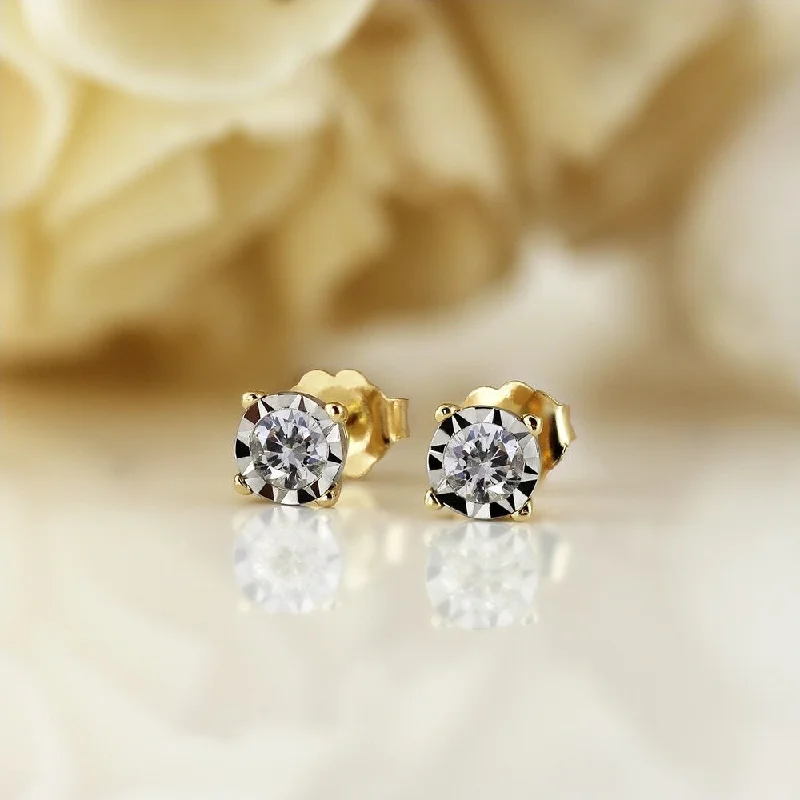 custom name earrings for gifts -Auriya 14k Gold 1/5ctw Round Diamond Stud Earrings (G-H, I1-I2)